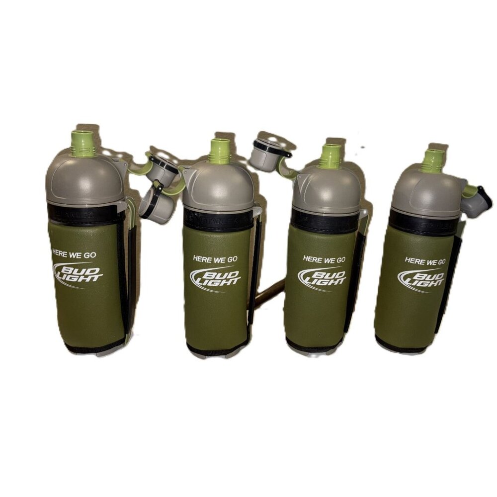 READ Set of 4 Stanley Bottle 32 Oz Green Holds Cold BEER Carbonated Drinks